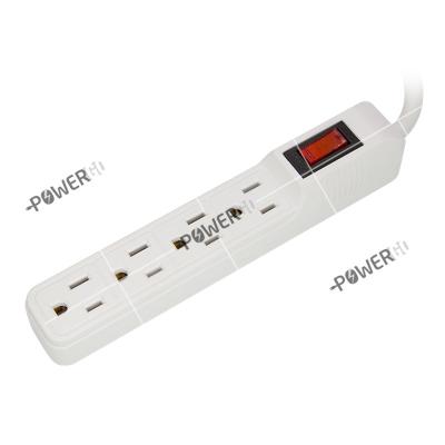 China Residential / General Purpose 4 Outlet Power Strip With Surge Protector 90Joules 14AWG / 3C SJT Power Cable for sale