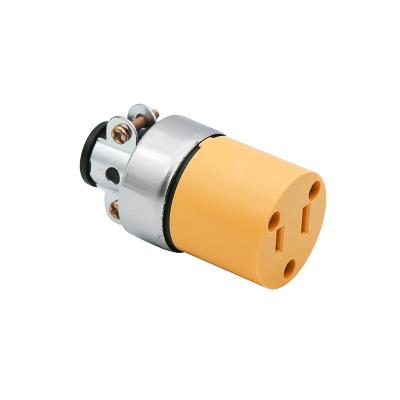 China US 2 Prong Female AC Plug Receptacle 15Amp 125V Yellow Color Residential / General Purpose for sale