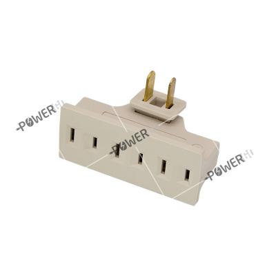 China 2 Fork 3 Residential/General Purpose Outlet Fused AC Power Swivel Light Wall Faucet Adapter Beige, Surge Protector for sale