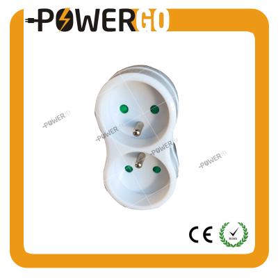 China Residential / General Purpose 2 Way Power Adapter With European Standard N-F Approval Grounded Power Sockets for sale