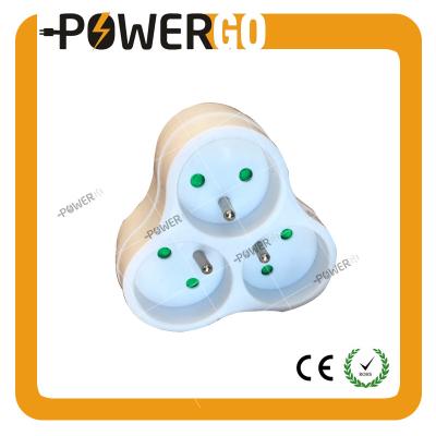 China Residential / General Purpose 3 Way Power Adapter With Grounded European Standard NF Listed Power Outlets for sale