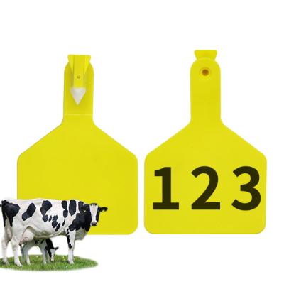 China Animal ID Management Customized Molde Injection Sheep Livestock Leader Plastic Animal Ear Tag With Numbers Barcode QR Code Logo for sale