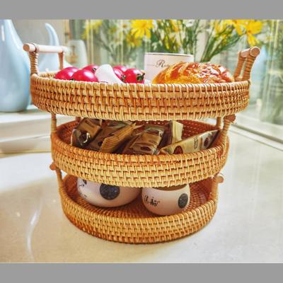 China 24 Cm Diameter Drawerstore Kitchen Drawer Sustainable Tray Food Grade Hand Made Rattan Tray Modern Color Feature Rattan for sale