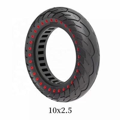 China Eco-friendly good quality 10x2.5inch airless tires for scooters solid tires rubber tires anti-jump and non-pneumatic for sale