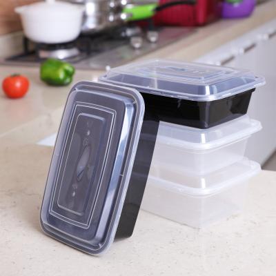 China 1 Compartment Disposable Plastic Packaging Lunch Bento Box With Lid Disposable Takeout Food Container for sale