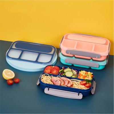 China Wholesale Airtight 1 L PP Airtight 4 Compartment School Children Lunch Prep Camping Food Container Box for sale