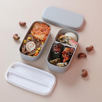 China 500ml Microwave 2 Compartment Airtight Wholesale Plastic Kids Food Bento Container PP Airtight Food Container for sale