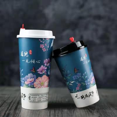 China Wholesale 500ml/700ml Biodegradable Drink Paper Disposable Gorgeous Dixie Cup Dixie Coffee Cups With Lids for sale