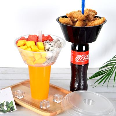 China Eat and Drink Set New Fashion 360ml 500ml 700ml Eat Pot Disposable Plastic Milk Tea Cup Beverage Set PP Hot Box for sale