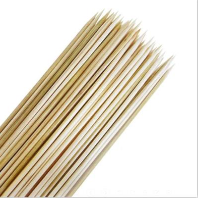 China Easily Cleaned Natural Round / Pointed Fruit Bamboo Skewers Disposable Bamboo Barbecue Skewer 30cm Stick for sale