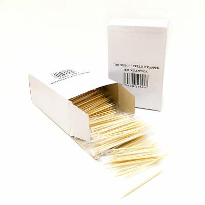 China China factory bamboo toothpick A grade diameter 1.6mm 1.8mm 2.0mm wrap 65mm individual wooden natural bamboo cello bamboo toothpicks for sale