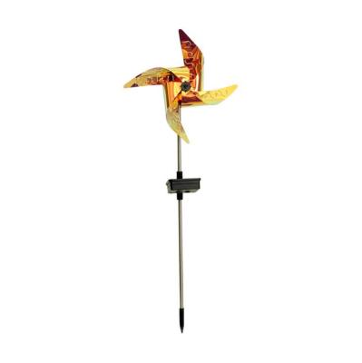 China Outdoor Yard Garden Decoration Windmill Solar Copper Wire Light Lamp for sale