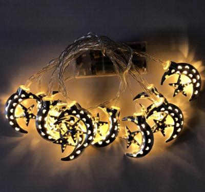 China 1.65 Meters 10 LED Moon Star Muslim String Lights for Ramadan Battery Operated for sale