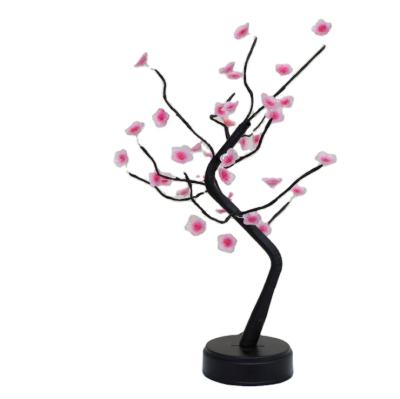 China Home Decoration RGB Battery Box Colorful Plum Blossom Night Light Small Tree Light Synchronous Fishing Blossom Small Remote Control Table Lamp Sta for sale