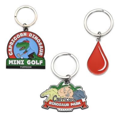 China ALL THE Key Chains Wholesale Metal Enamel Metal Dinosaur Cute Soft Custom Logo Key Chains Key Chains for sale