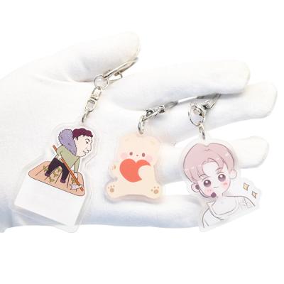 China ALL Factory Promotional Custom Logo Masks Wholesale Cute Clear Cartoon Anime Acrylic Key Chain For Gift for sale