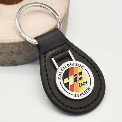 China ALL PERSONALIZED Leather Strap Key Chain Custom Any Shape Car Logo Blank Leather Key Chain for sale