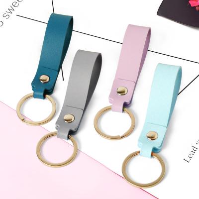 China ALL HIGH QUALITY PU Leather Strap Custom Car Business Gift Metal Key Chain Leather Keychains for sale