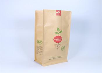 China Custom Printing Kraft Paper Bag Coffee Stand Up Pouch PLA Biodegradable for sale