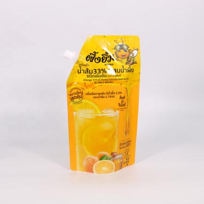 China Reusable Printed Packaging Bag Honey Spout Pouch Bag For Plastic Liquid Juices for sale