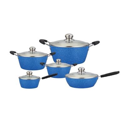 China 12 Pcs Sustainable Aluminum Cooking Pot Set Non Stick Aluminum Cookware Factory Direct Selling Stick Cookware Non for sale