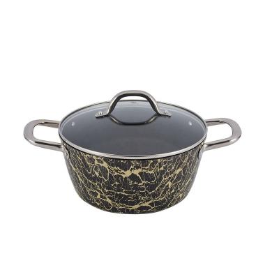 China New Customized Viable Pattern Decal Aluminum Cooking Pot Set 26 cm Nonstick Aluminum Stick Pot Cookware Wholesale Nonstick Soup Pots for sale