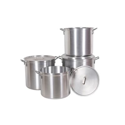 China Durable Aluminum Bottom Non-stick Aluminum Bucket Household Soup Pot Polished Large Pot for sale