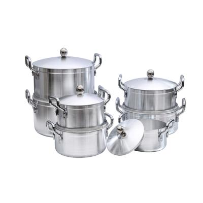 China Viable Hot Sale Customization Stock Pot Sets Cookware Aluminum Stainless Stock Aluminum Polished Pot for sale