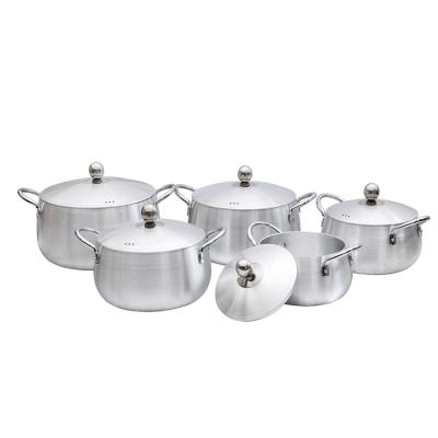 China Large Customization Sustainable Kitchen Commerical Aluminum Stock Pot Cooking Polished Aluminum Pot for sale