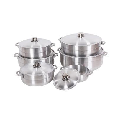 China Sustainable Hot Sale Aluminum Cookware Set Cooking Pot Set Aluminum Polished Pot for sale