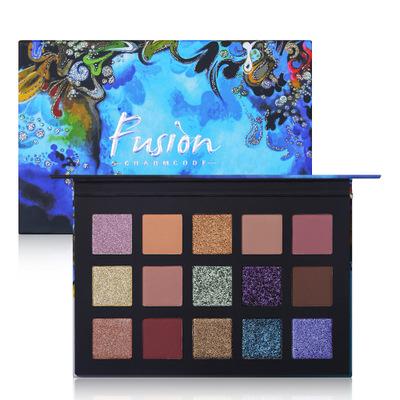 China CHARMCODE New 15 Color Waterproof Eyeshadow Palette Blue Romantic Color Eye Makeup Palette for sale