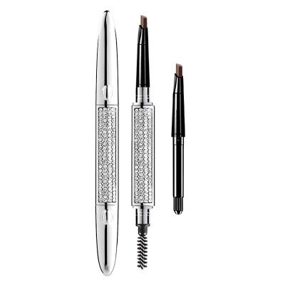 China Double-headed waterproof and non-marking eyebrow triangle queen diamond star pencil eyebrow pencil for sale