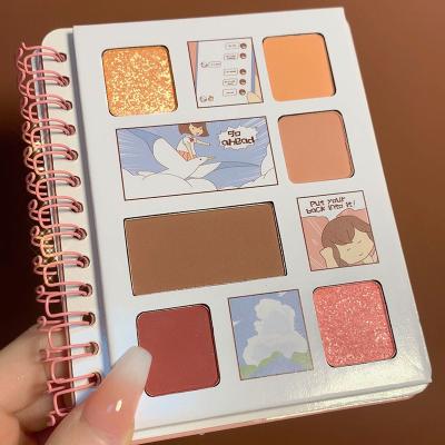 China Waterproof Girl Series Eyeshadow 6 Colors Notebook Diary Natural Lasting Do Not Fly Pink Earth Color Eyeshadow Palette for sale