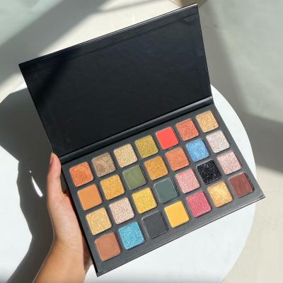 China Custom Factory Logo 28 Colors Eyeshadow Vegan Fashion Beauty Private Label Eyeshadow Palette Waterproof for sale