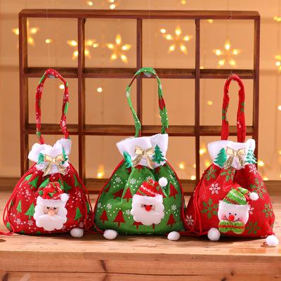 China Red Portable Snowman Old Man Candy Bag Kids Xmas Decorations Christmas Gift Bag Christmas Gift Bag for sale