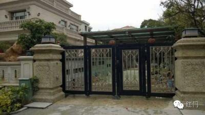 China Aluminum Collapsible Automatic Motorised Sliding Gate With Photo Cell For Private Area Entry for sale