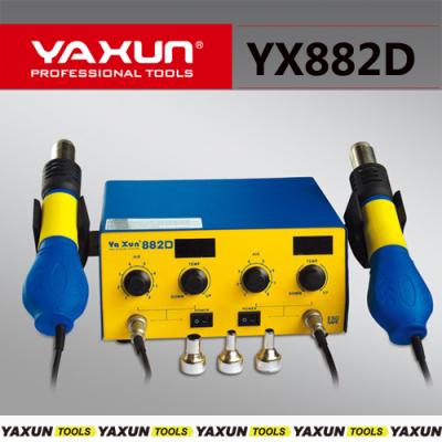 China Temperature adjustable yaxun 882D smd rework station 2 hot air rework station for sale