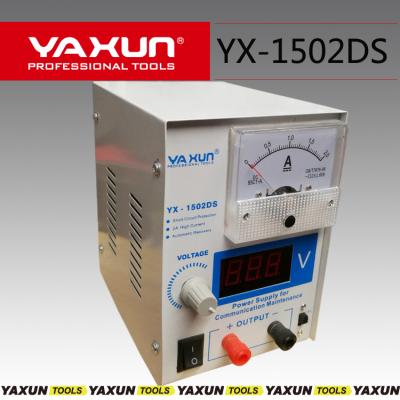 China Adjustable Communication YAXUN YX-1502DS 15V 2A Dual DC Regulated Power Supply For Mobile Phone Repair Use for sale