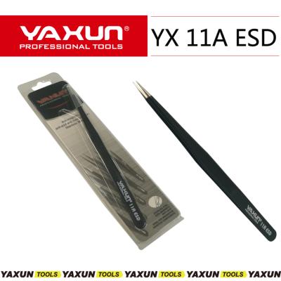 China Cell Phone Repair Use YAXUN YX-11A ESD Straight Tweezers Straight Mobile Repair Tools Tweezers for sale