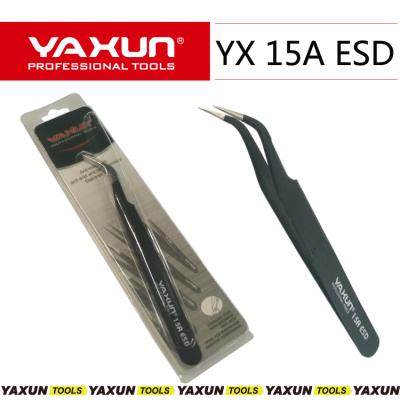 China Mobile Phone Repair Use YAXUN YX-15A ESD Curved Mobile Tweezers Repair Tools Curved Tweezers for sale