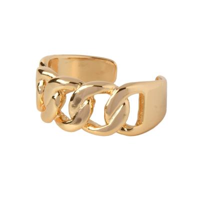 China 18K Gold Plated 2022 Fashion 18K Gold Plated Ladies Wedding Oval Ring Irregular Bracelet Clasp Women Fashion Jewelry for sale