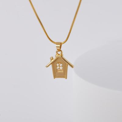 China Vintage Fashion 18K Gold Plated Chambre Pendant Necklace For Love Sea Women Girl Gift Birthday Mother's Day Jewelry for sale