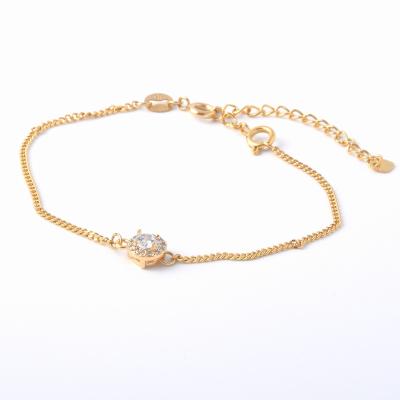 China Vintage 18K Gold Plated Adjustable Fashion Link Bracelet Jewelry With Pendant Wholesale for sale