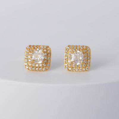 China TRENDY Tasty Square Stud Earrings With Zircon Designs Jewelery Patterns Saudi For Wife Girl Gift Birthday Wedding for sale