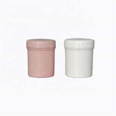 China Color cosmetic eco friendly polylactic pink jar biodegradable packaging for cosmetics, wheat straw jar for sale