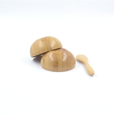 China New Design Recyclable Professional Makeup Bamboo Bowl With Tool / Bamboo Spoon for sale