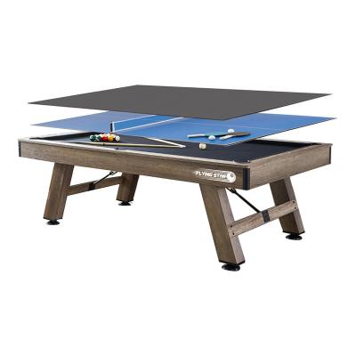 China American Style Best Selling 3 in 1 High Quality Wooden 9ft Billiard Table Ping Pong Multifunctional 7ft 8ft Billiard Table Table for sale