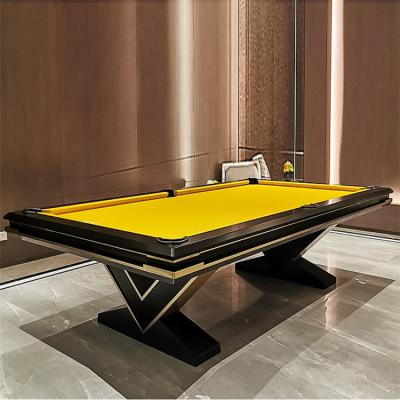 China Customizable Real Leather High End Luxury Customizable Design V Billiard Pocket Tables 9ft 8ft Modern Billiard Tables for sale