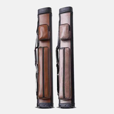 China 2B4S Luxury Leather Popular Soft Pool Cue Case 1/2 Pool Cue Case Carry Bag With 6x Holes for sale