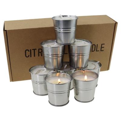 China Wholesale Cheap Scented Bespoke Candle Tin Bucket Custom Scented Candle Citronella Candle Set for sale